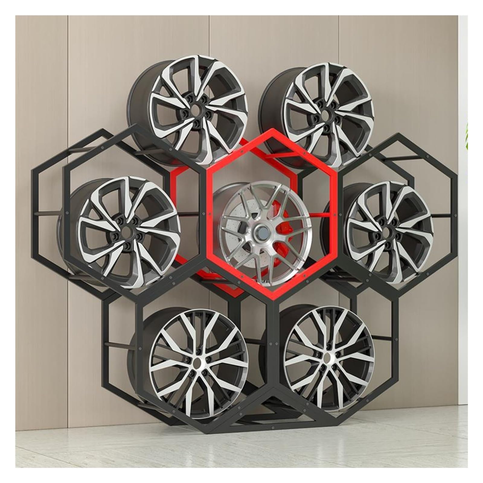 JYHHGDS Tire Storage Rack,Commercial Tyre Rim Display Stand Holder Large Capacity Floor-Standing, Retail Stores/Automobile Repair Store/Exhibition Car RIE/Wheel Rim Rack Organize