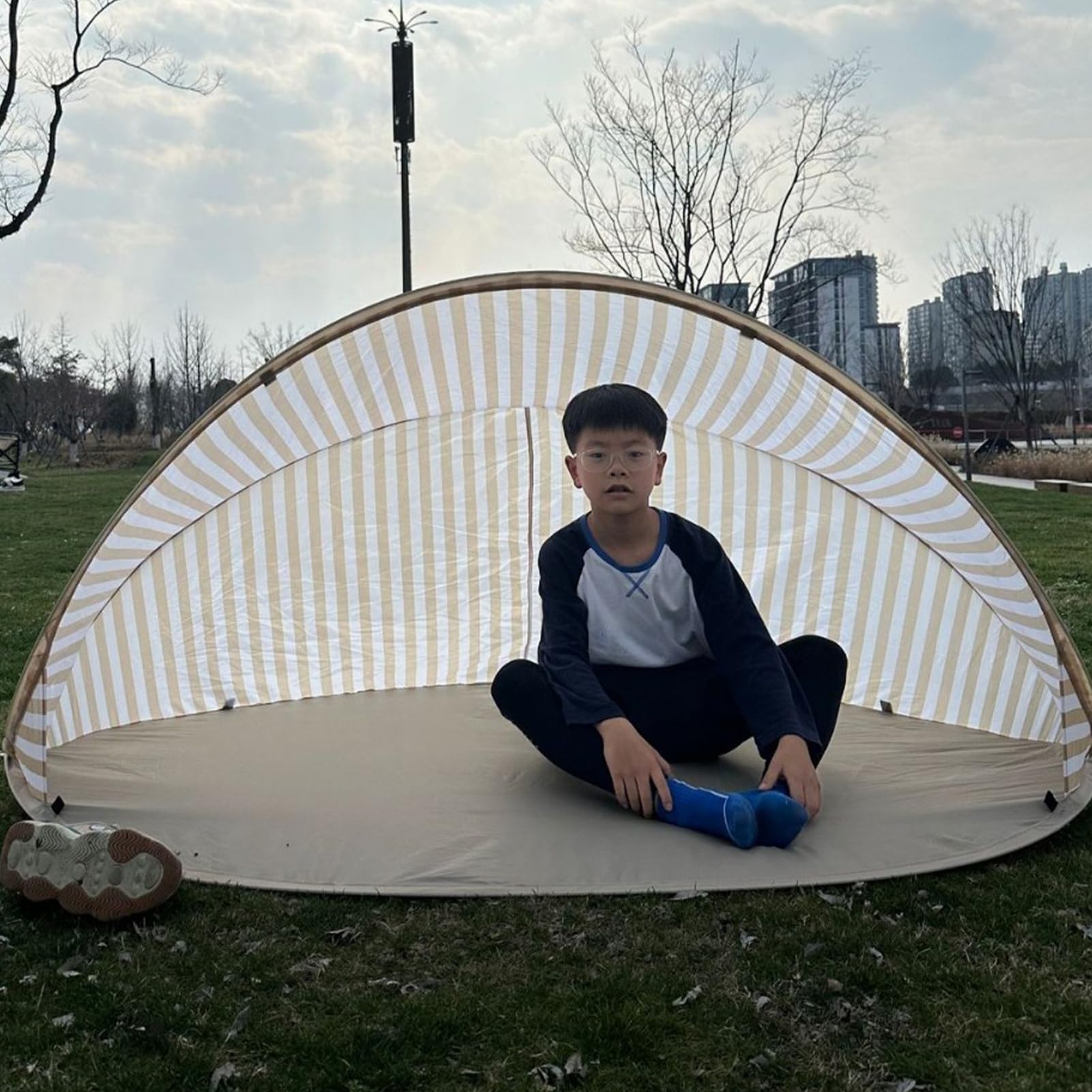 Tenda Da Spiaggia Tenda Portatile Protezione Anti-UV | Rifugio da spiaggia ideale per uso esterno, spiaggia, campeggio, giardino, estate, escursionismo, zaino e zaino