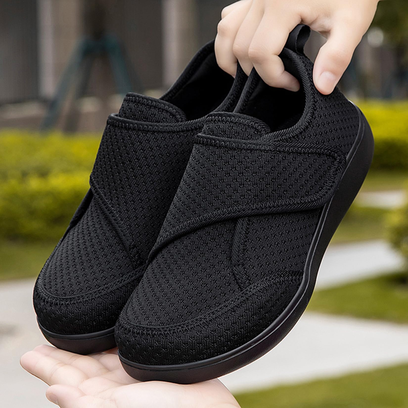 Scarpe Diabetiche Donna Uomo Extra Large | Pantofole Traspirante Regolabile Scarpe per Riabilitazione Scarpe da Passeggio Leggero Antiscivolo Ortopediche Ciabatte