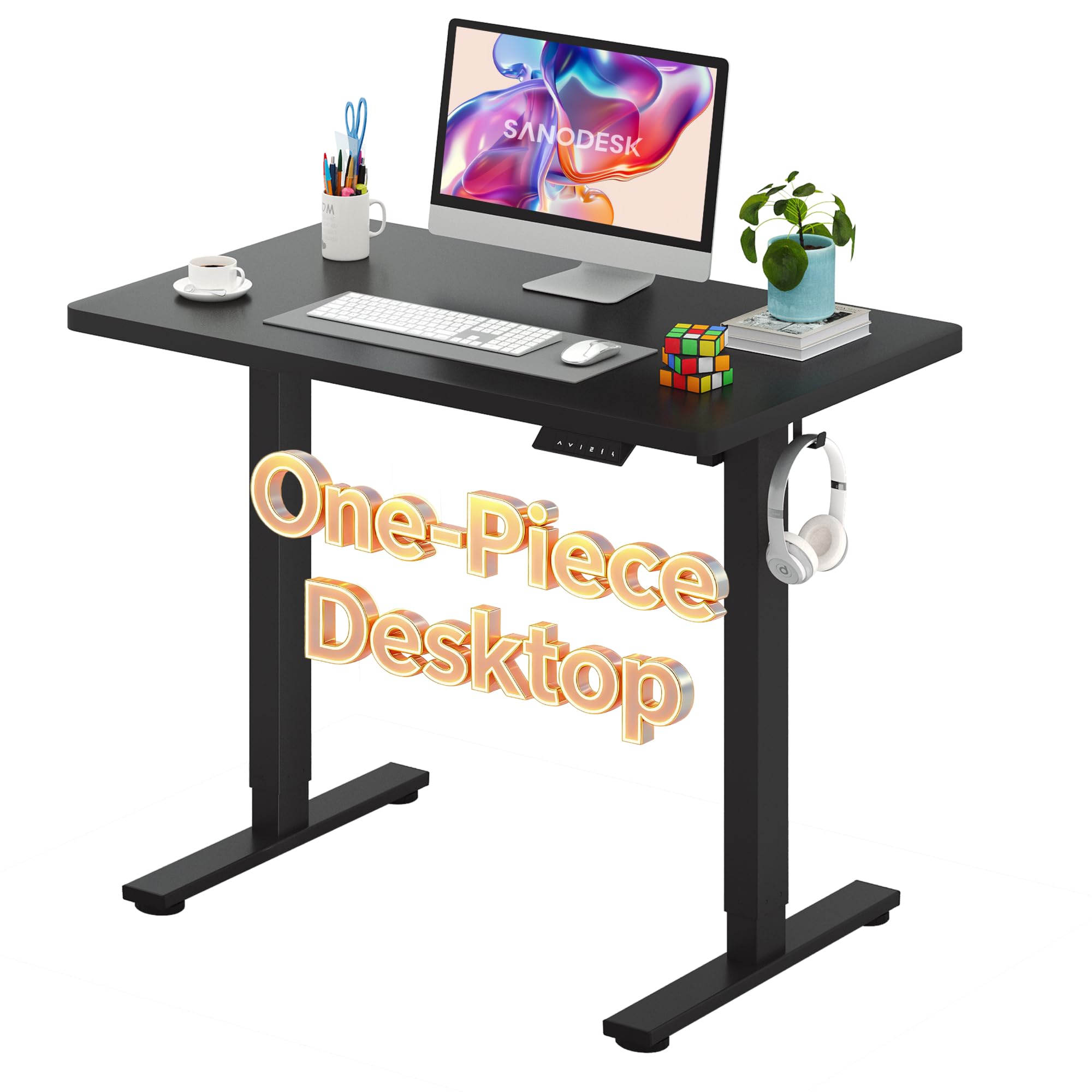 SANODESK One-Piece Electric Height Adjustable Standing Desk 40''x 24''