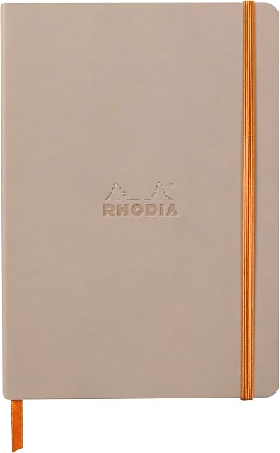 RHODIA 117439C - Touché de Rose Soft Notebook - A5 - Dotted Dot - 160 pages - 90g Ivory Clairefontaine Paper - Bookmark, Elastic Closure - Faux Leather Cover - Rhodiarama Collection
