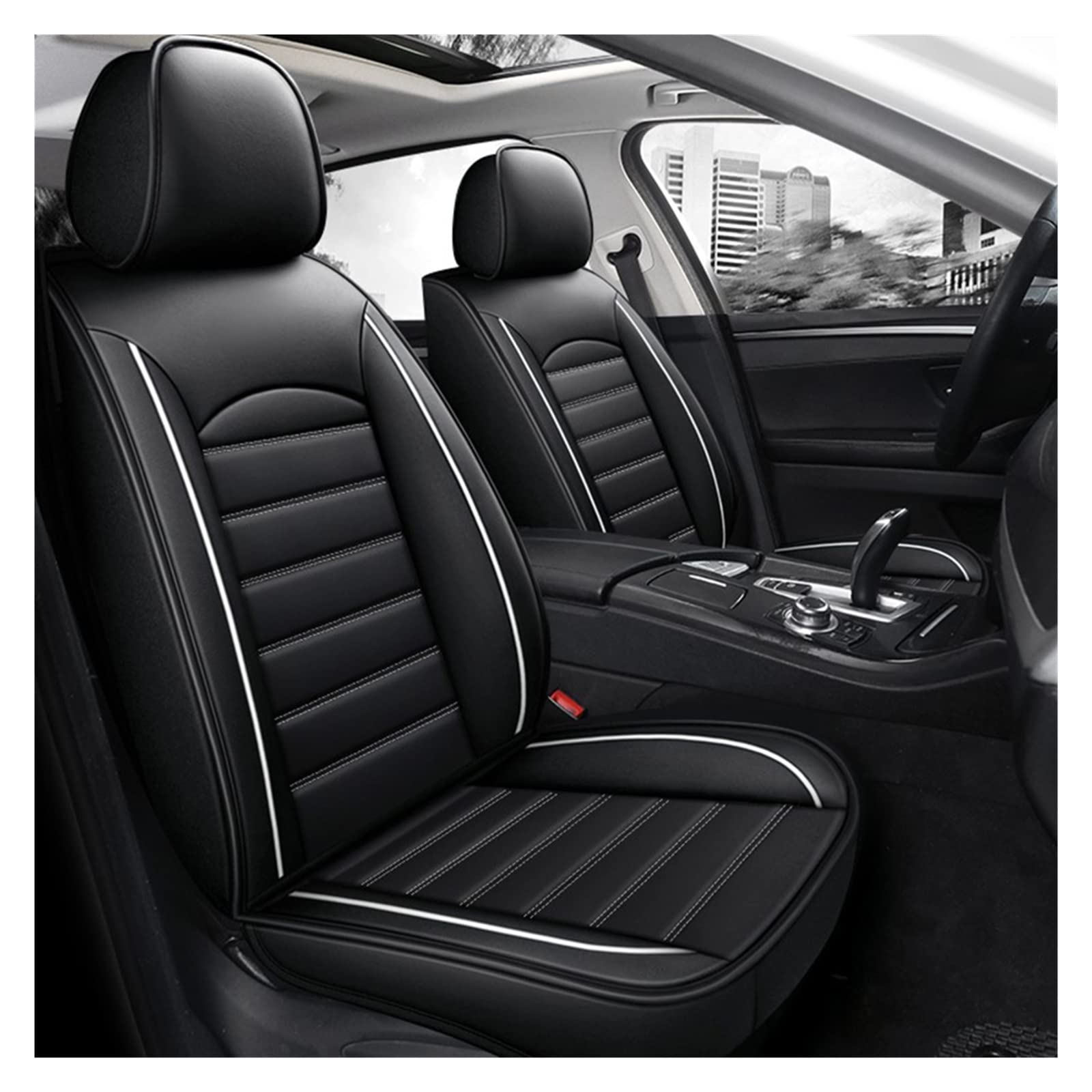 Housse de siège voiture pour Toyota Auris Avensis 4runner et Harrier noir blanc B