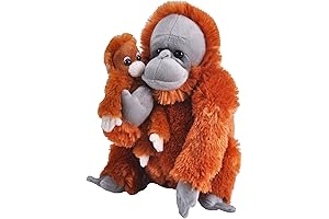 Wild Republic Mom and Baby Orangutan Plush: Lifelike Stuffed Animal Companions