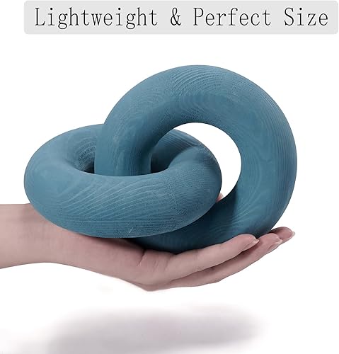 Miniatura 3 de Decoración de nudo de madera de 2 eslabones, para mesa de centro celta bohemia, estantería, hogar, sala de estar, mesita de noche, oficina, granja,