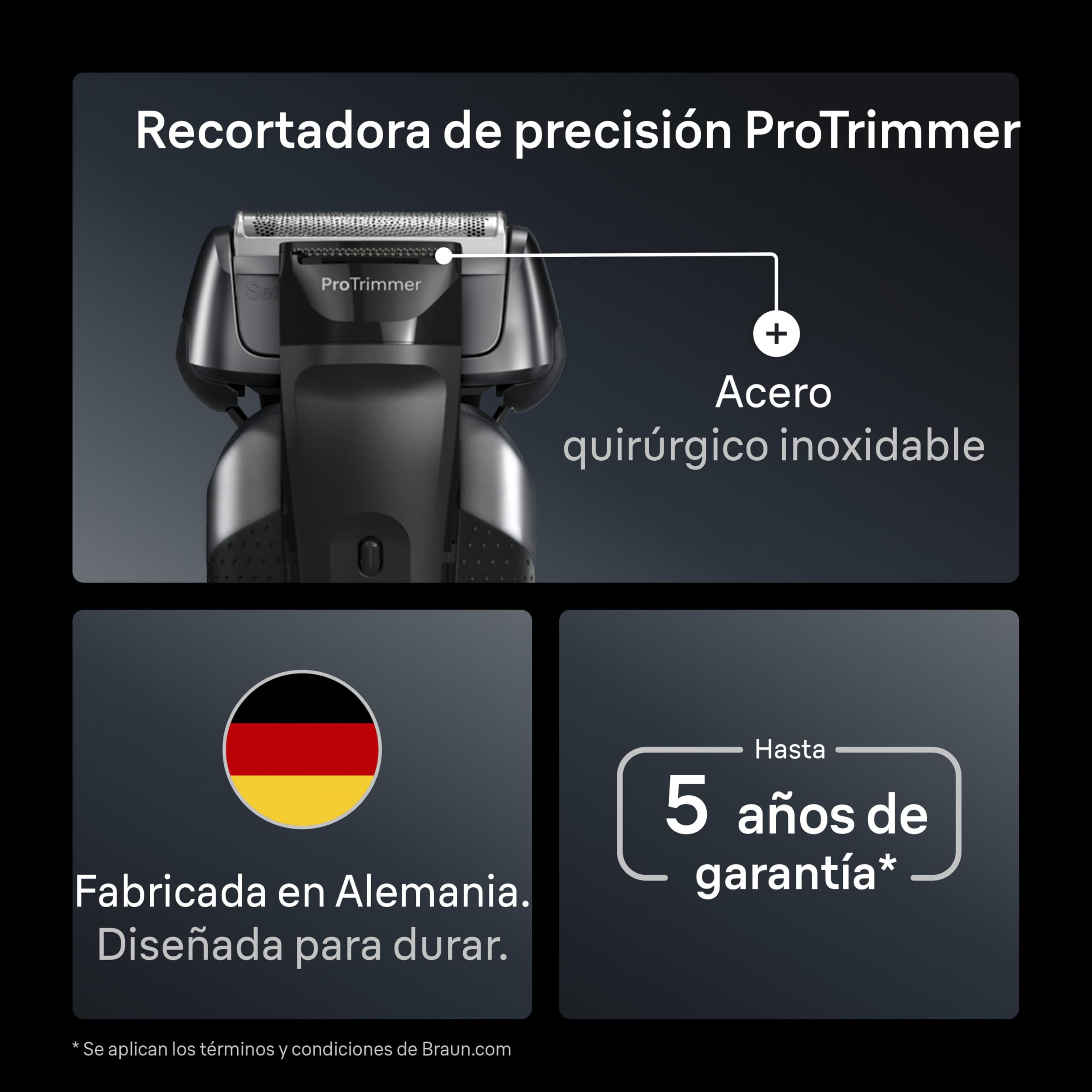 Braun Afeitadora Eléctrica Hombre Series 8, Máquina de Afeitar Barba en Seco Y en Mojado con Cabezal de Precisión Y Recortadora, 60 Min de Uso, Base de Carga Y Estuche de Viaje, 8617S, Plata