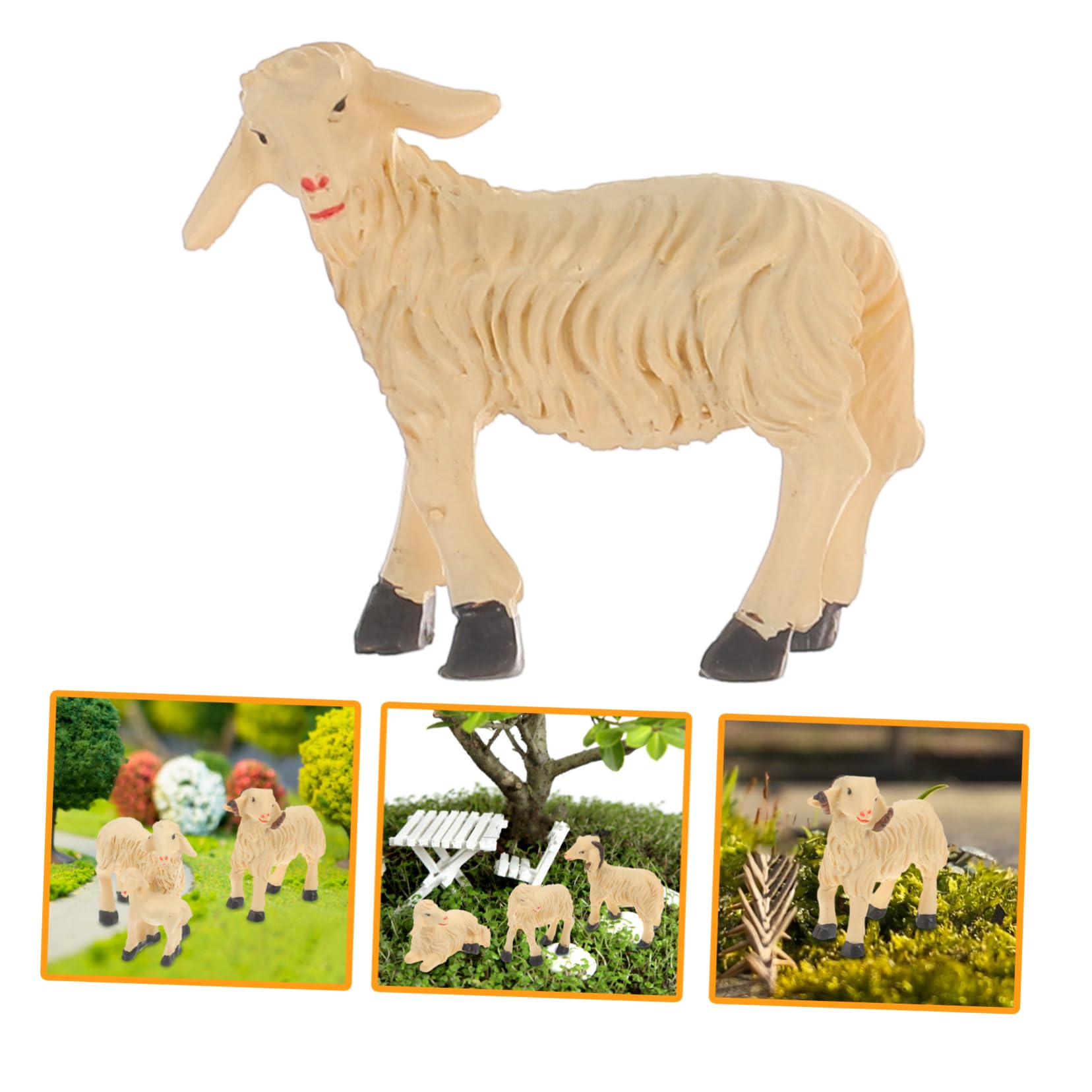 Happyyami 18kawałki Miniaturowych Ozdób z Barankami Urocze Dekoracje Do Ogrodu Wnętrz i Mikrolandscaping z Żywicy