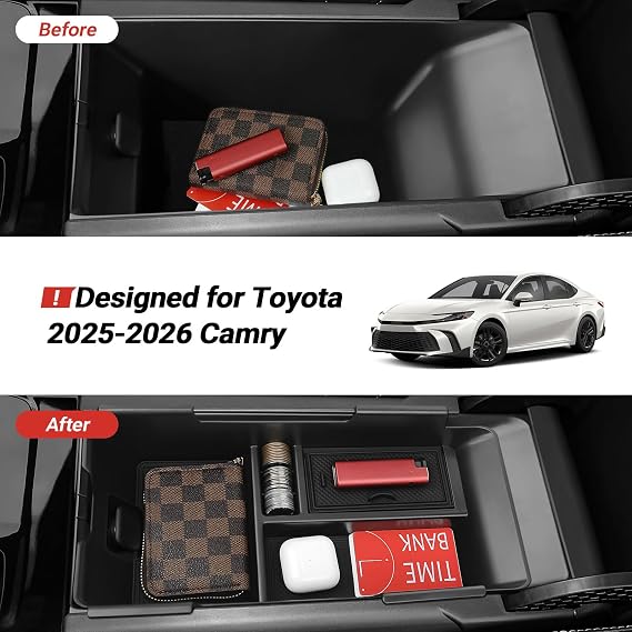 センターコンソールオーガナイザー 隠しボックス Toyota 2026 2025 カムリアクセサリー対応 ABSプラスチック素材 アームレストセカンダリー収納ボックス