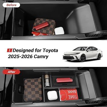 センターコンソールオーガナイザー 隠しボックス Toyota 2026 2025 カムリアクセサリー対応 ABSプラスチック素材 アームレストセカンダリー収納ボックス