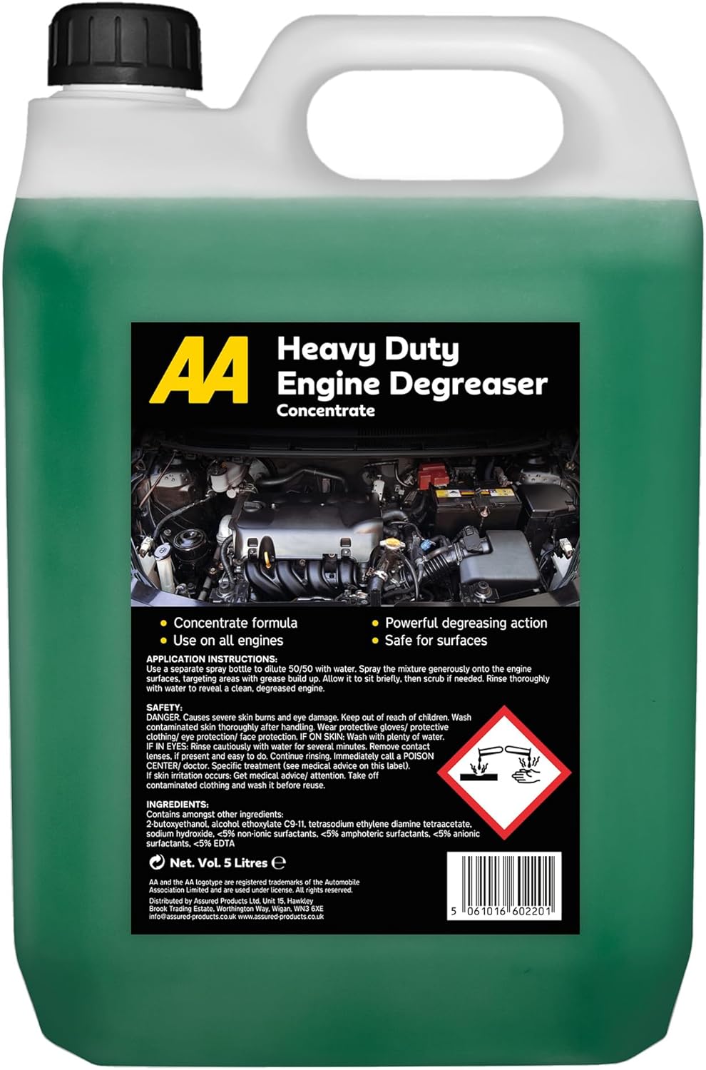 AA Engine Degreaser 5 litre Concentrate, Heavy Duty Formula, Use on All