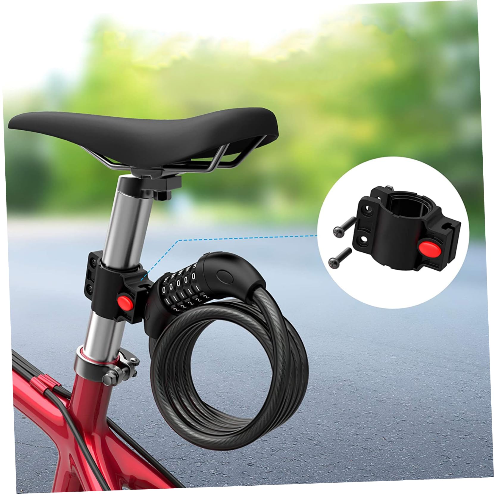 HANABASS Catena Di Sicurezza Per Biciclette Lucchetto Cifre Ripristinabile Cavo in Flessibile e Rivestimento in Resistente Al Taglio Adatto Cancelli Recinzioni