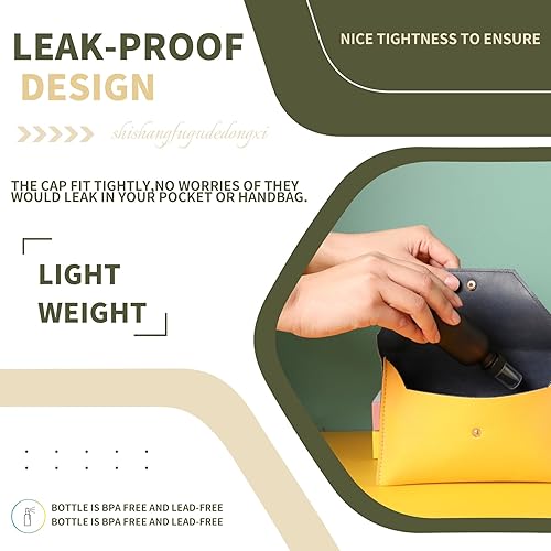 Miniatura 4 de Botellas pequeñas de vidrio esmerilado transparente de 2 onzas, pulverizador de niebla fina con bonito acabado, recipientes recargables para el