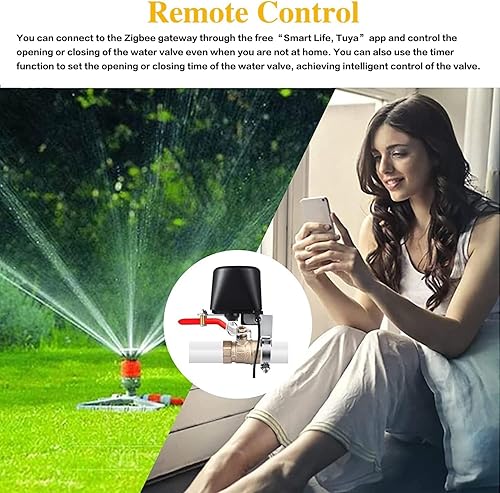 Miniatura 6 de Válvula de agua Zigbee, válvula de agua inteligente, versión mejorada de cierre inteligente de válvula de agua, temporizador de riego automático de