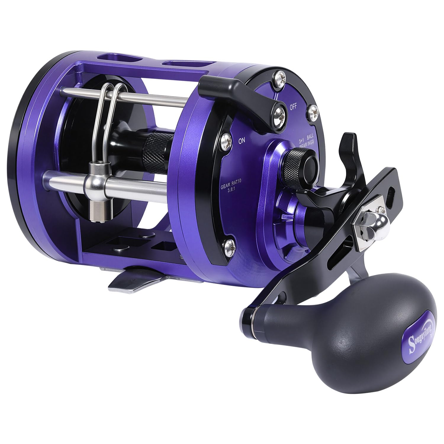 Sougayilang Trolling Reel, Smooth Powerful Boat Fishing Ocean Reel, Saltwater Level Wind Reels for Catfish, Musky, Sea Bass, Salmon-ZL