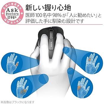 エレコム マウス ワイヤレス (レシーバー付属) Mサイズ 5ボタン (戻る・進むボタン搭載) BlueLED 握りの極み ブラック M-XGM10DBBK Amazon.co.jp: エレコム マウス ワイヤレス (レシーバー付属) S