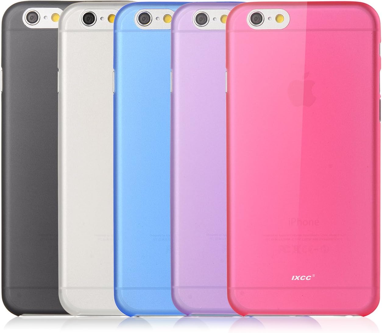[Apple New iPhone 6 (4.7) Case] iXCC ® Focus Series 5-color Value Pack [Classy Fashion] MATTE Finish Slim [Ultra Fit] Soft Jelly PC Case Cover with Anti-Fall, Anti-Scratch, Anti-Slip and Anti-Shock Protection Back Plate with Bumper and Screen Protector for iPhone 6