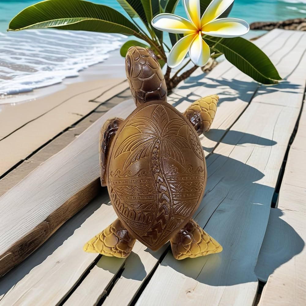 Amazon.co.jp: QIANSHENG 6インチ 模造木彫り ウミガメ像 樹脂