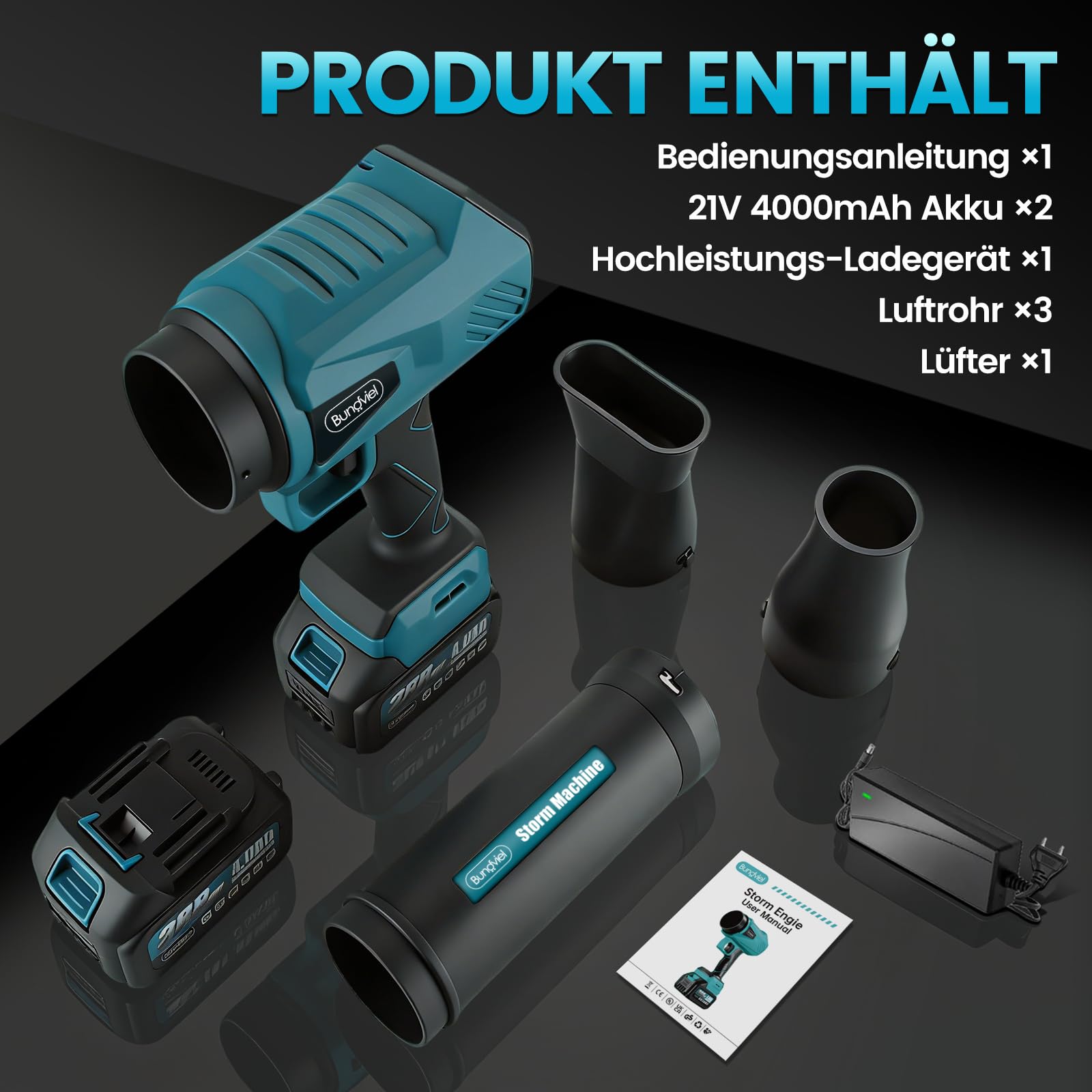 Soplador de hojas con batería de 880 W, motor sin escobillas de 52.000 rpm, con 2 baterías de 4000 mAh, velocidad del viento de 80 m/s y empuje de 1200 g, 3 boquillas, soplador de nieve y soplador de