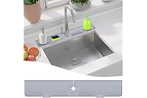 Kitchen & Bathroom Silicone Faucet Handle Drip Catcher Tray/Mat - Sink Splash...