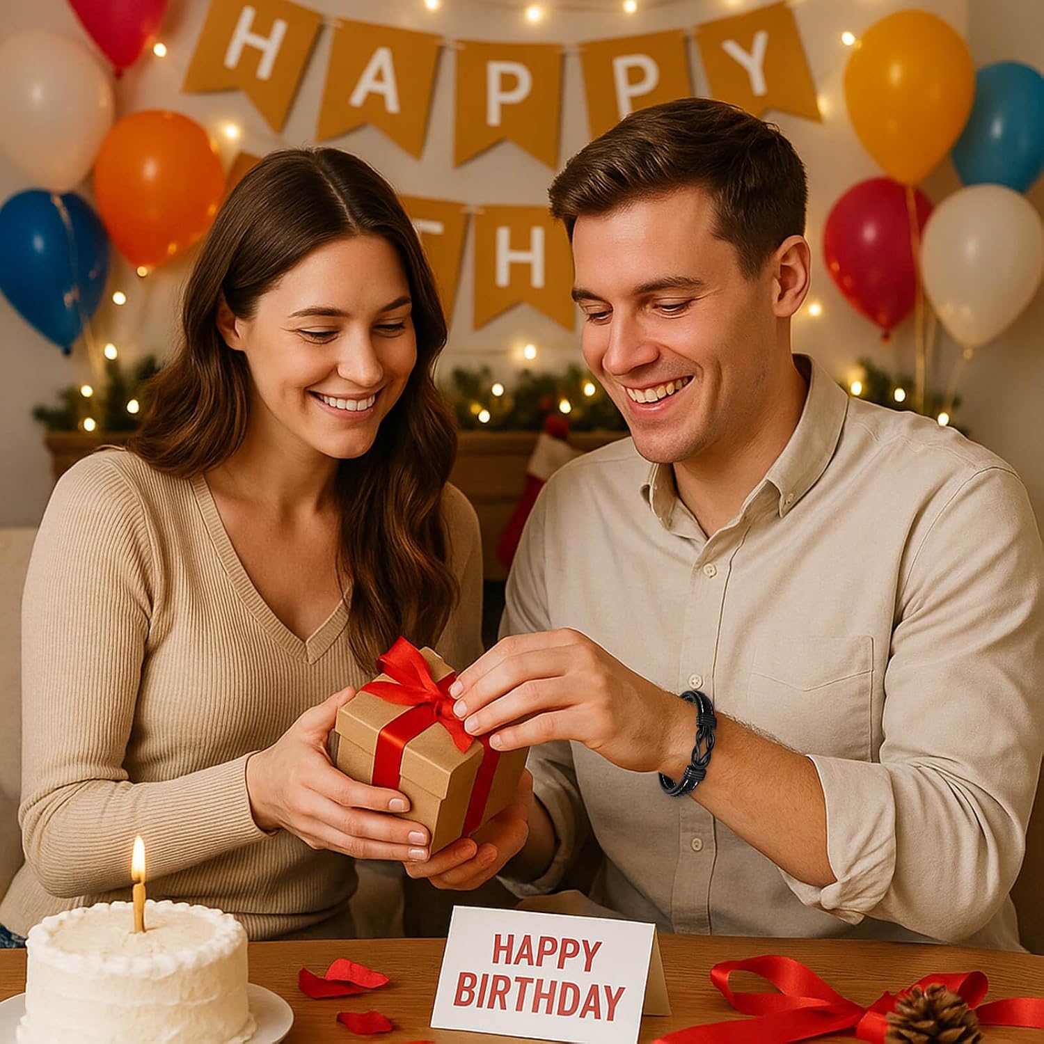 Mens Bracelet To My Man Bracelet for Men Boyfriend Husband Birthday Christmas Gifts for Him Black Braided Leather Infinity Bracelets - Image 5