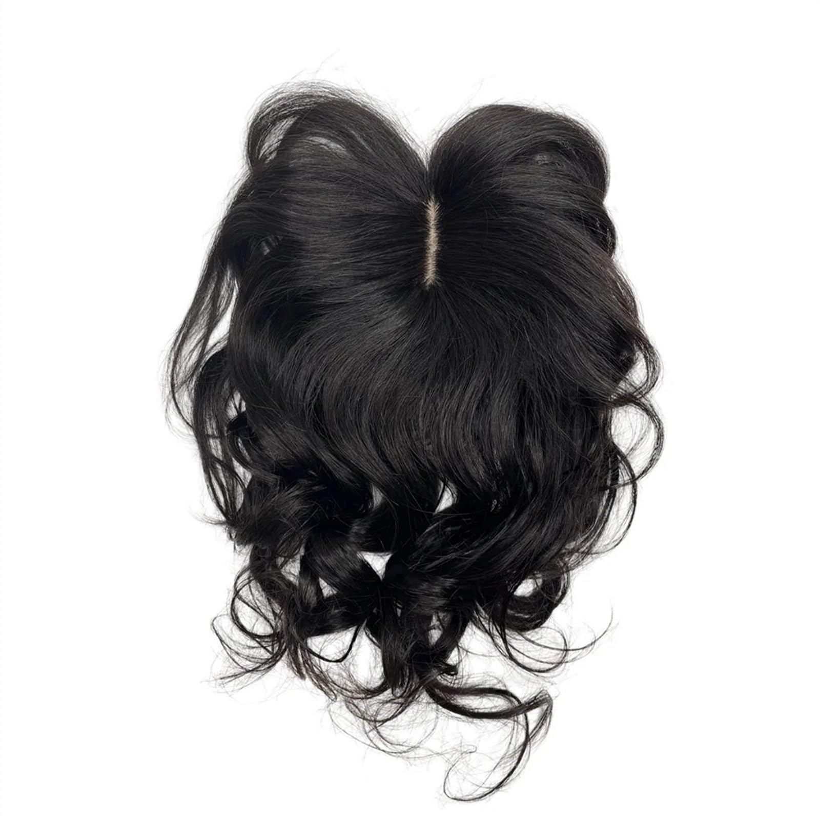 Haartopper für Frauen 35,6 cm großer Echthaar-Topper for Frauen, 10 x 12 cm, Spitze, Basiskörper, gewellt, Remy-Haarteile, erhöhen das Haarvolumen, Clip-in-Welle, lockiger Haar-Topper Haarteil ( Color