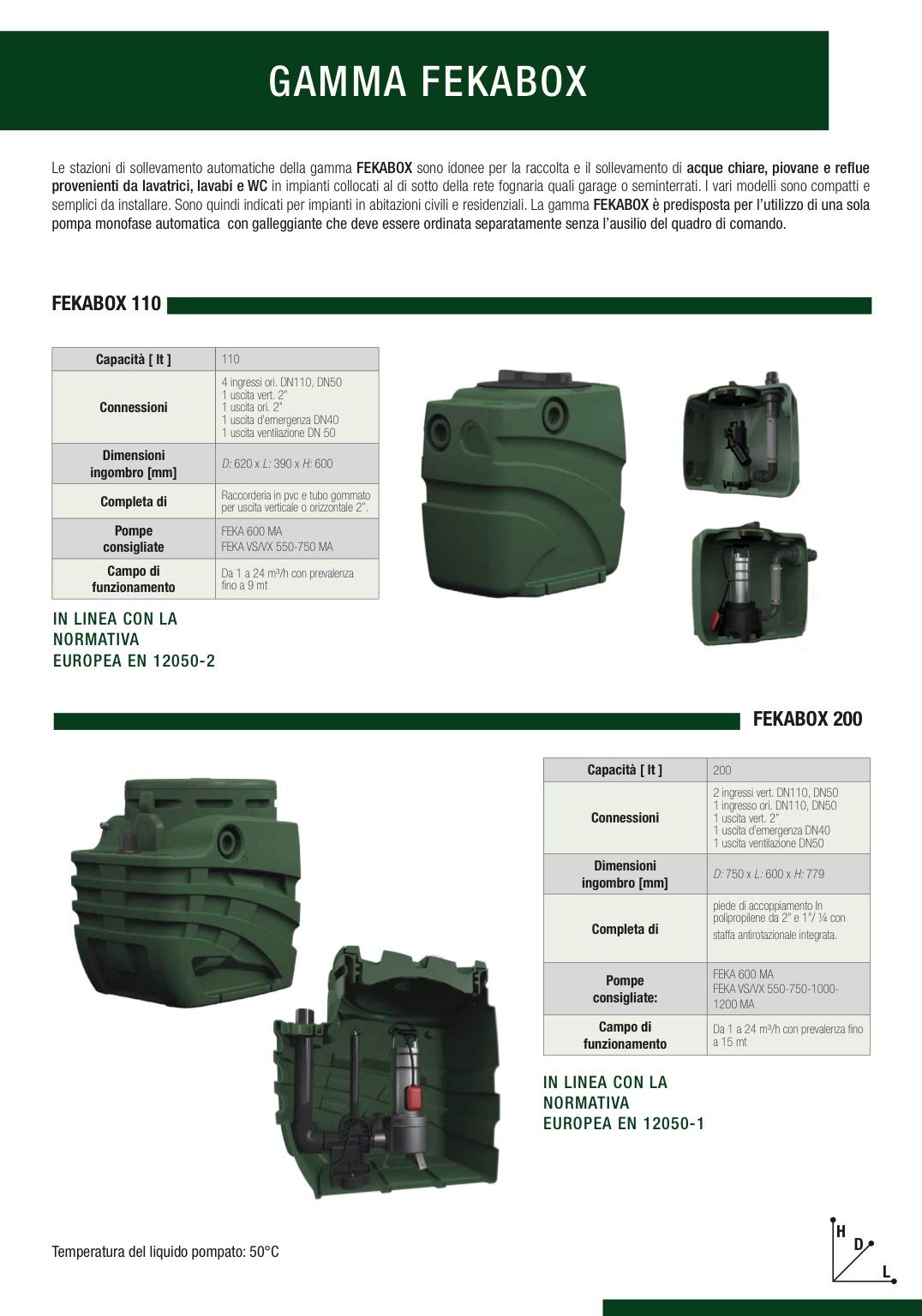 DAB FEKABOX 110 LT - Stazione automatica di raccolta e sollevamento acque reflue