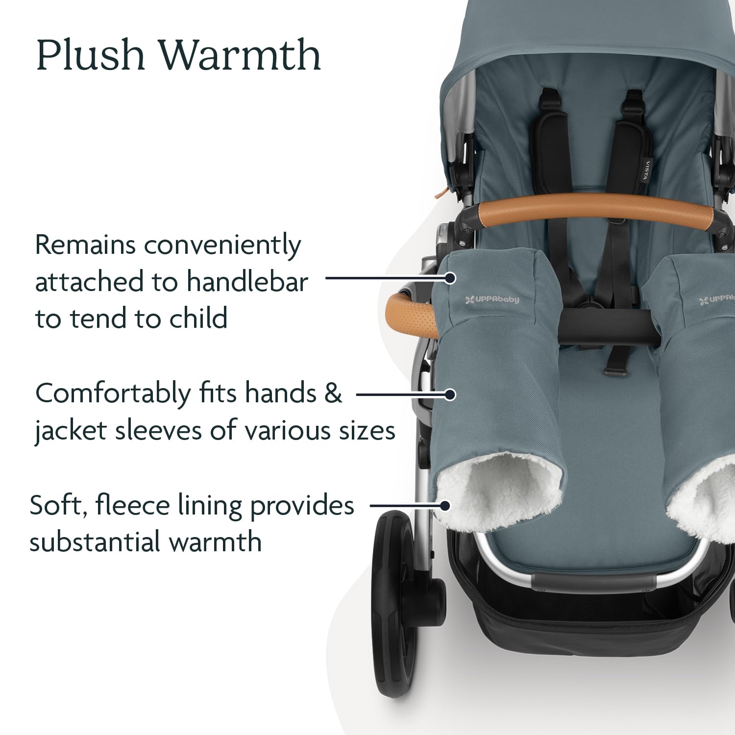 UPPAbaby Cozy Bundle, Includes CozyGanoosh and CozyHandmuff, Easily Attaches to Stroller, Ultra-Plush, Weather-Proof – Callum (Stone Blue) : Baby