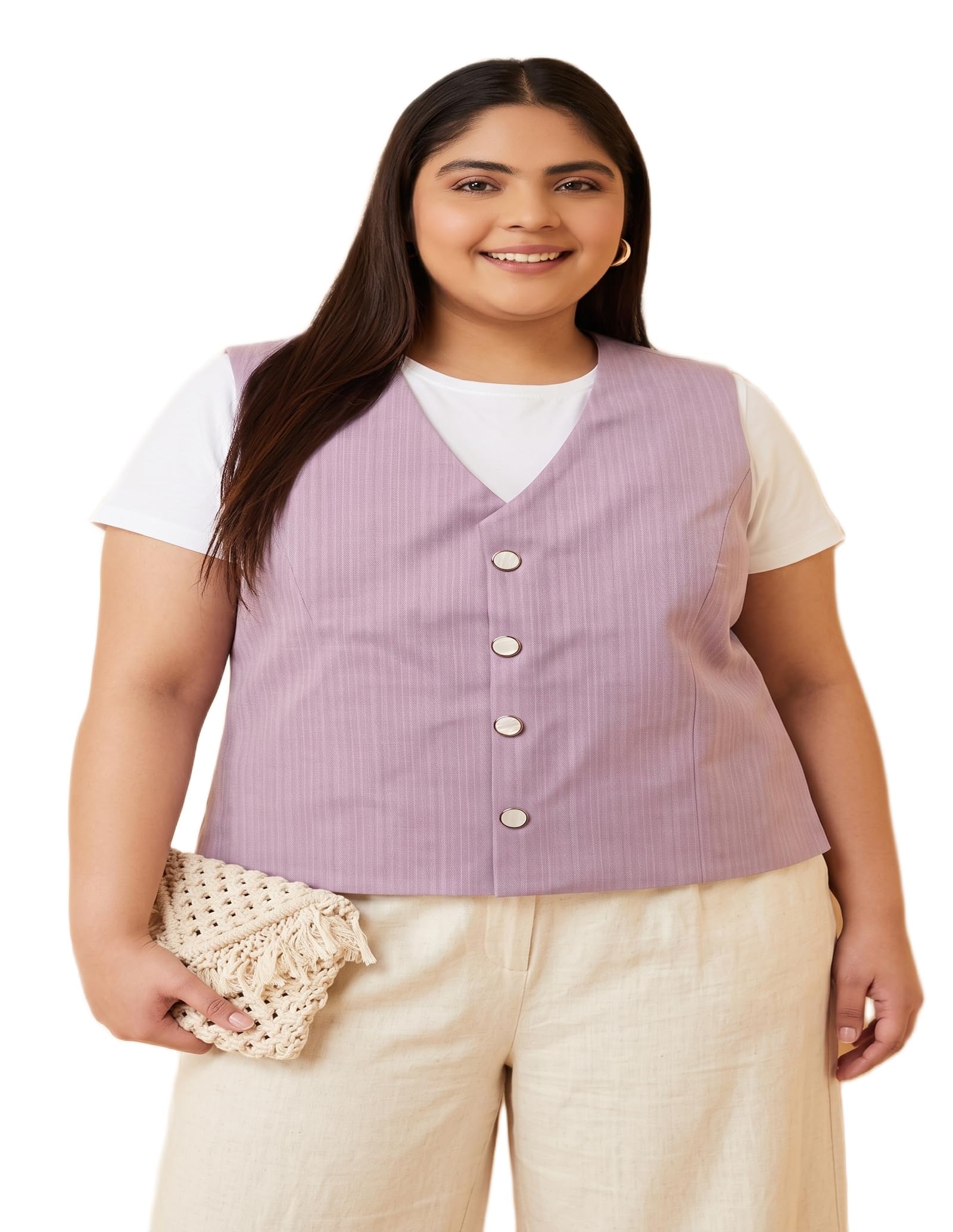 perfect productions Women's Premium Lavender Tailored Waistcoat Notch Lapel Office Wear Vest-picture-0