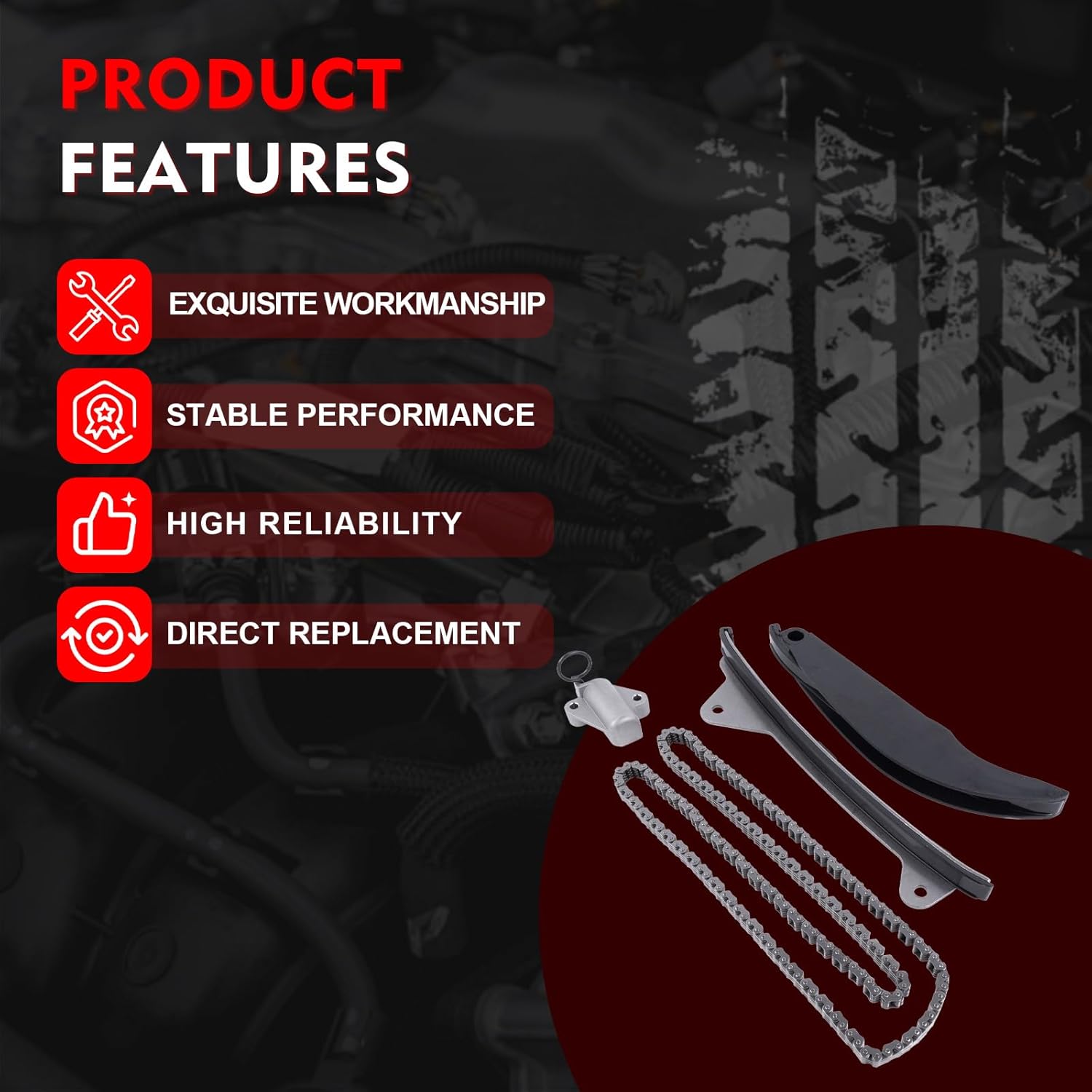 Timing Chain Kit 24321-2E000 Replacement for Kia Forte Soul Hyundai Elantra 1.8L 2.0L Repalce 24410-2E000 24420-2E000 24430-2E000