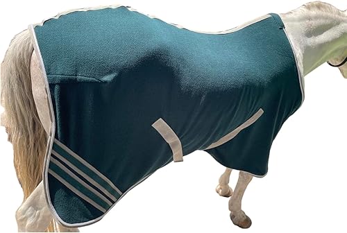 Miniatura 3 de Majestic Ally Manta de forro polar antibolitas con cuerda trenzada plateada (verde cazador, 80)