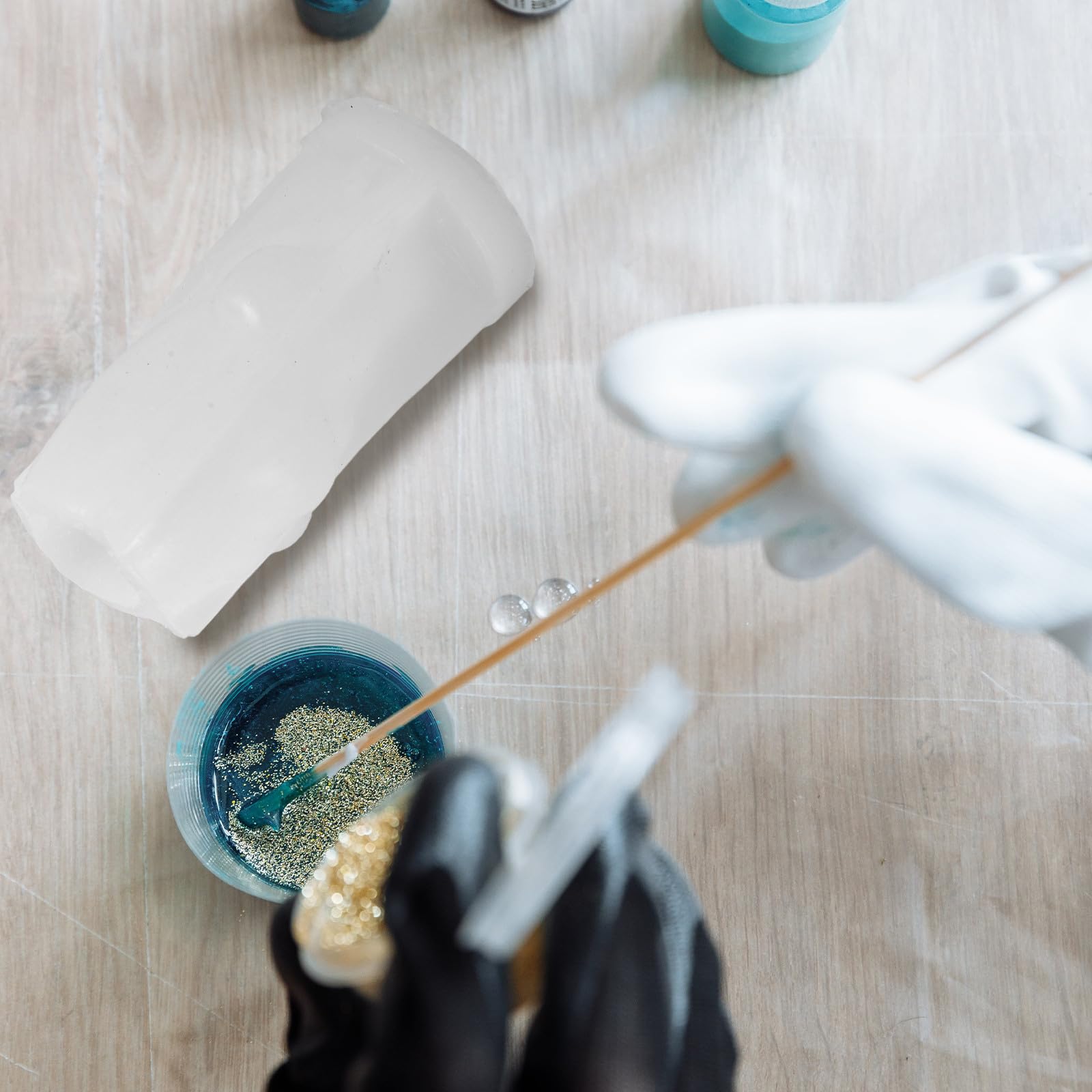 8 Pezzi Stampo Candela Pupazzo di Neve Natalizio in Silicone Bianco