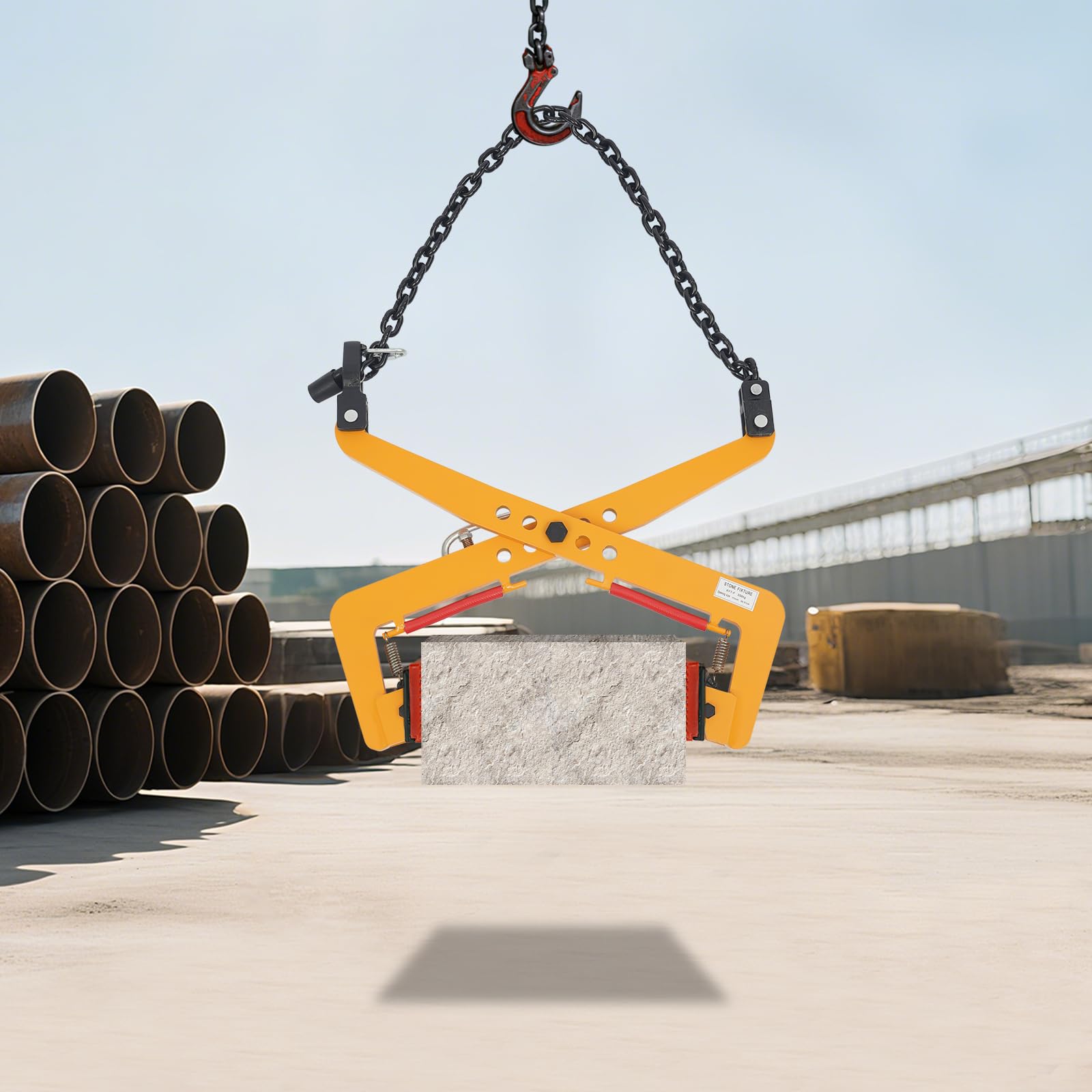 Morsetto per la posa dei cordoli, sollevamento dei bordi, supporto per cordoli e estrazione di pallet, giallo, 350kg, modello XYT-F