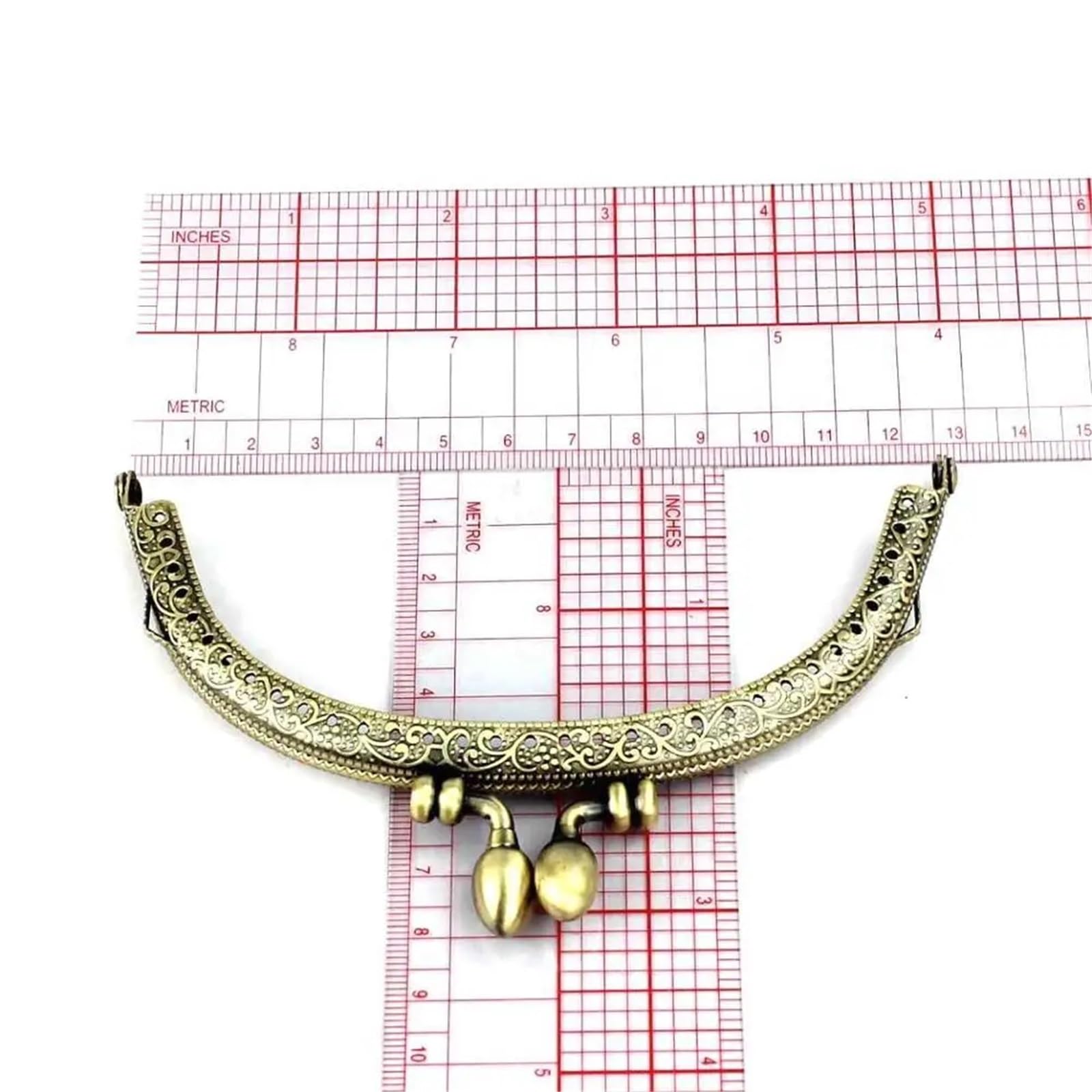 Lote de 10 piezas de 12,5 cm de marco de metal con arco de bronce antiguo y plata for bolso, cierre de beso, asa for hacer accesorios de bolso.(Silver)