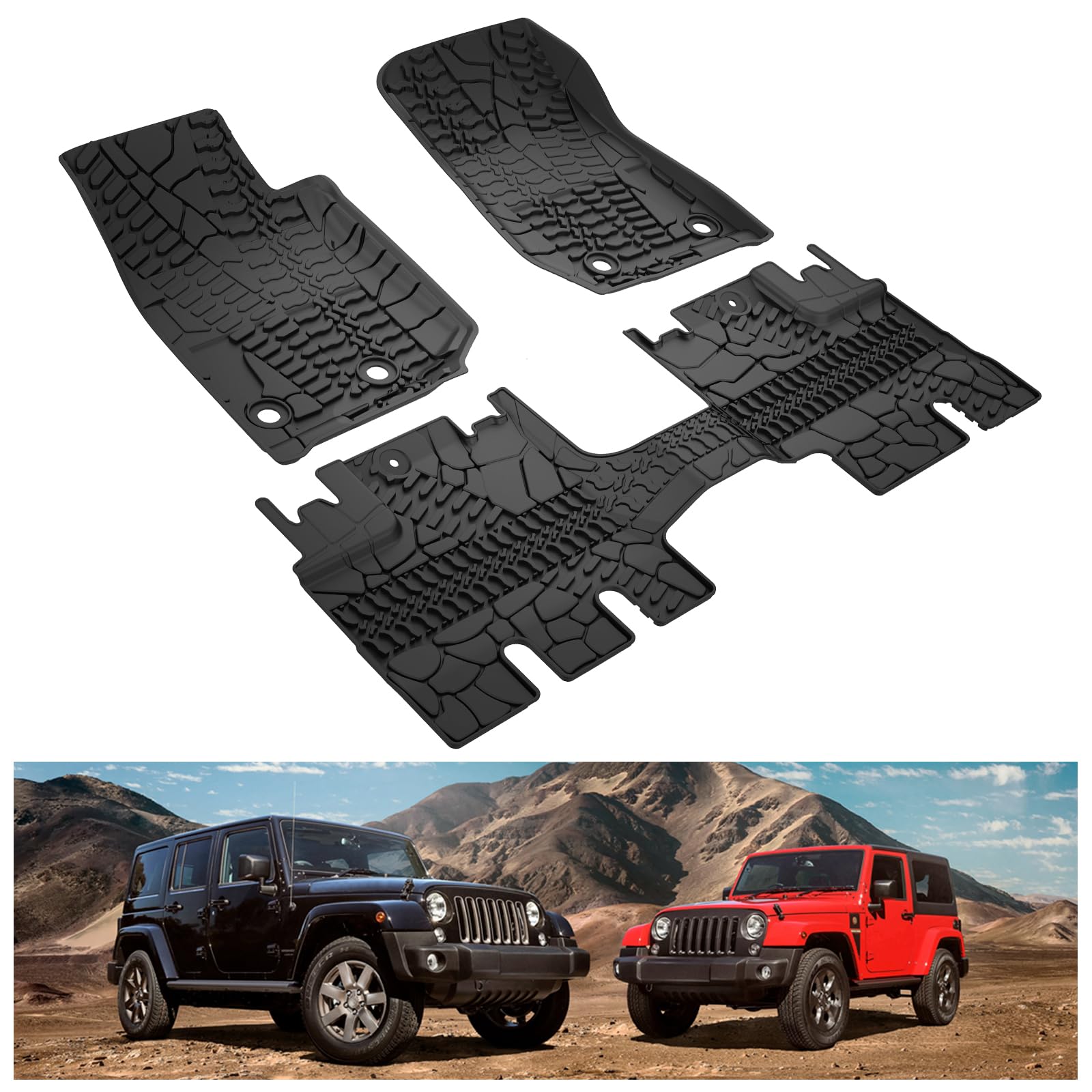 Amazon.com: KIWI MASTER Floor Mats for 2014-2018 Jeep Wrangler JK