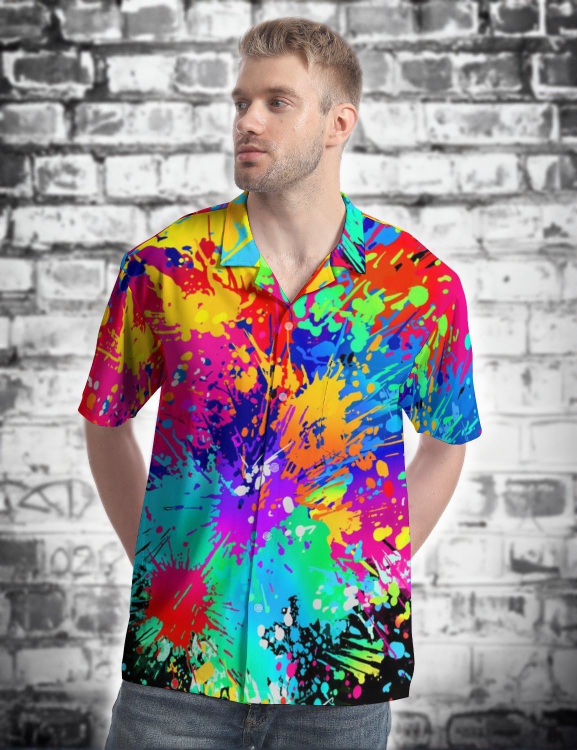 Hawaiian Shirt for Men Casual Button Down Shirt Short Sleeve Aloha Beach Shirt Party Shirt