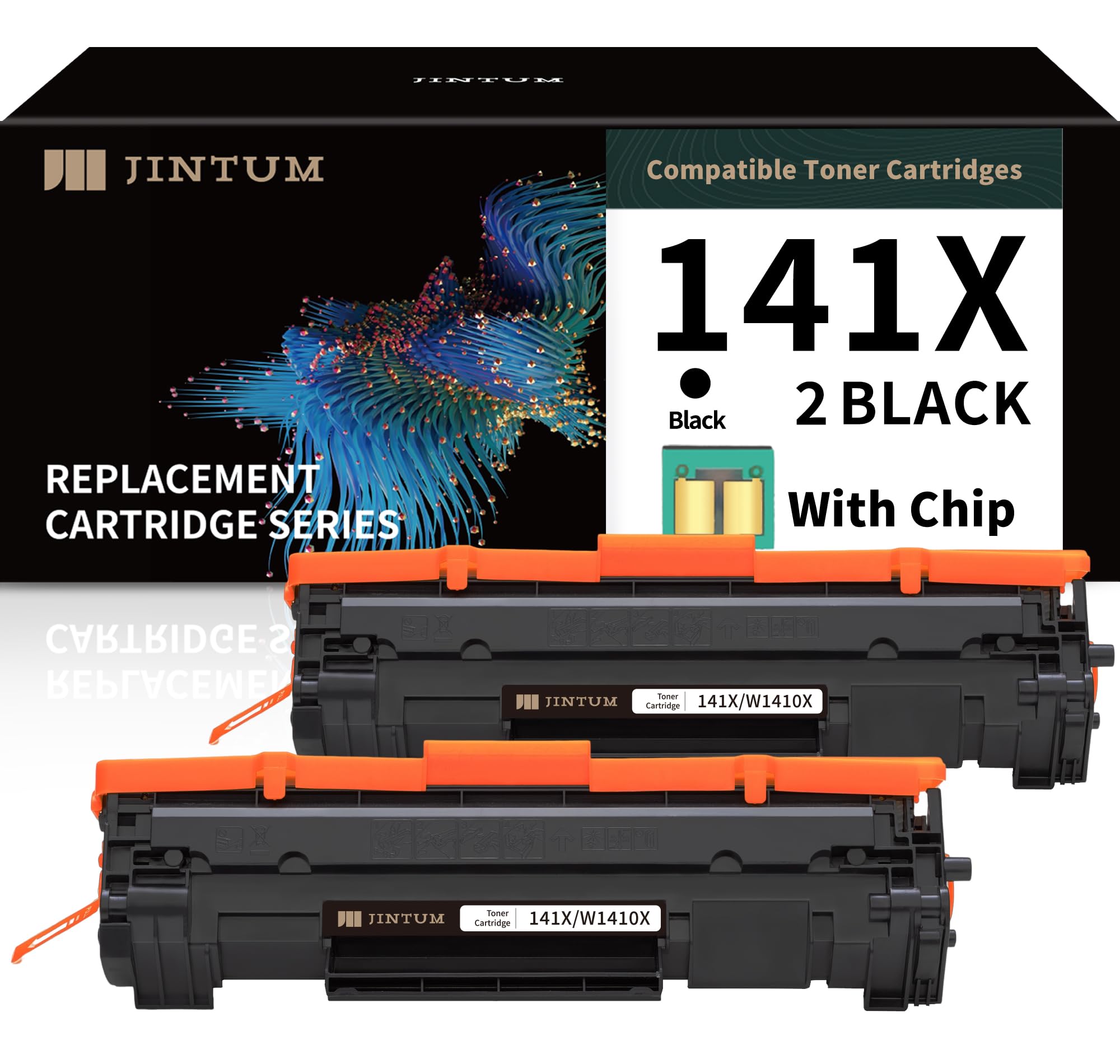 JINTUM 141X Compatible Toner Cartridge Replacement for HP 141X Black Toner Cartridge for HP W1410X Works with HP M110w, MFP M140w, MFP M139w Printers