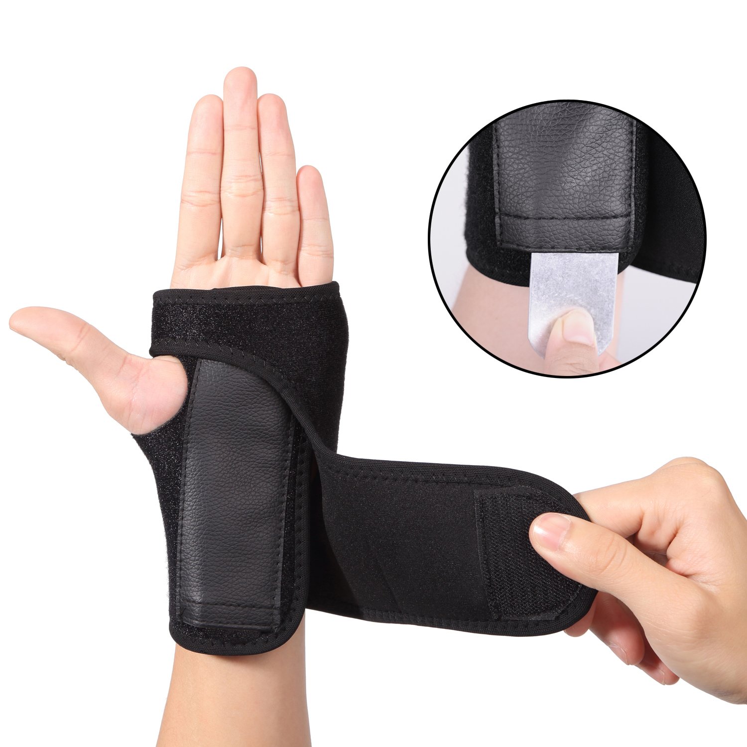 Carpal Tunnel Wrist Brace Removable Hand Support Brace Adjustable Strap for Arthritis Sprains Strains Right Hand Medium 1 Piece