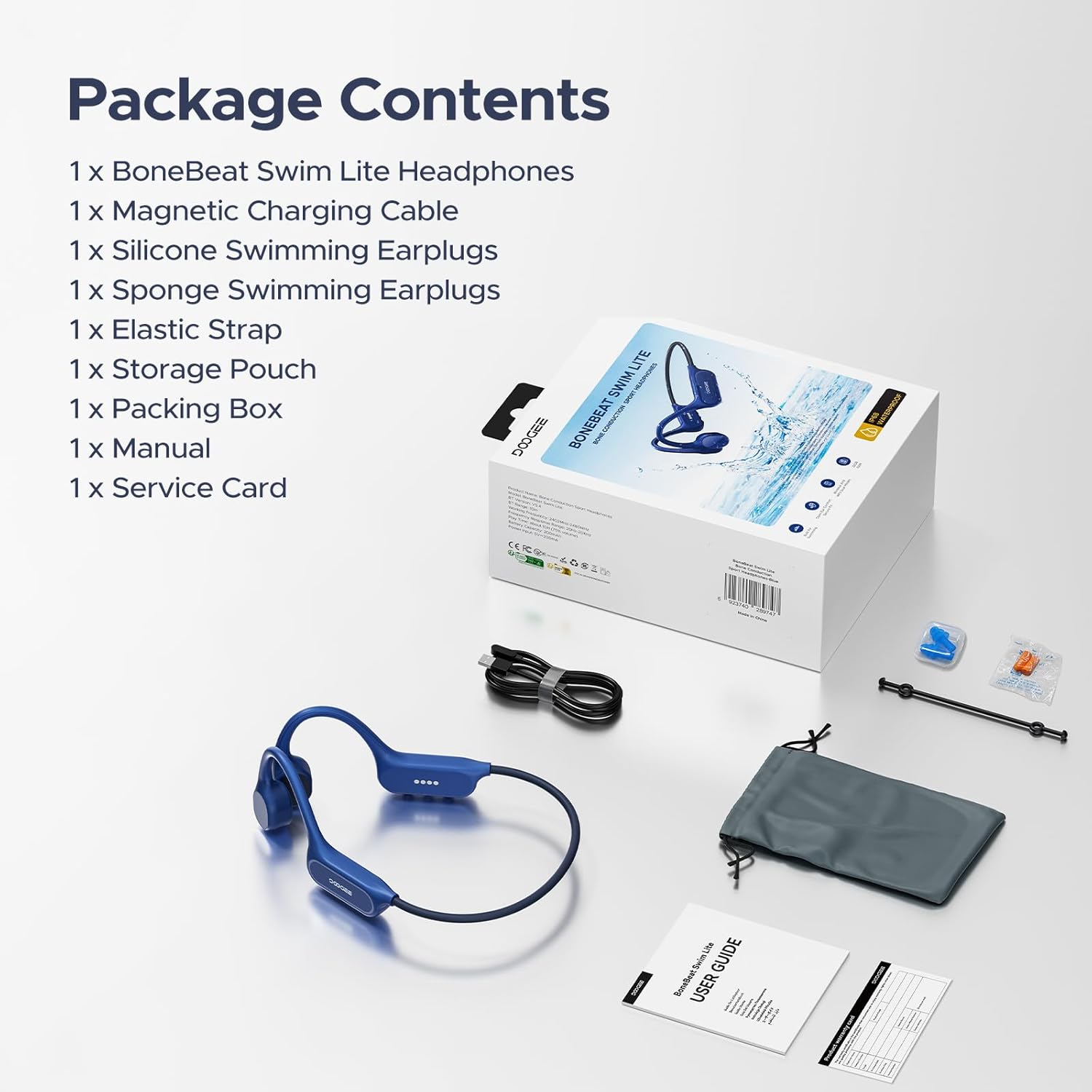 DOOGEE Bone Conduction Headphones IP68 Waterproof Swimming Headphones,10H Battery Life Sports Running Wireless Bluetooth 5.4 Open Earphones 32GB MP3 Dual Modes for Cycling,Underwater Swimming,Fitness - Image 9