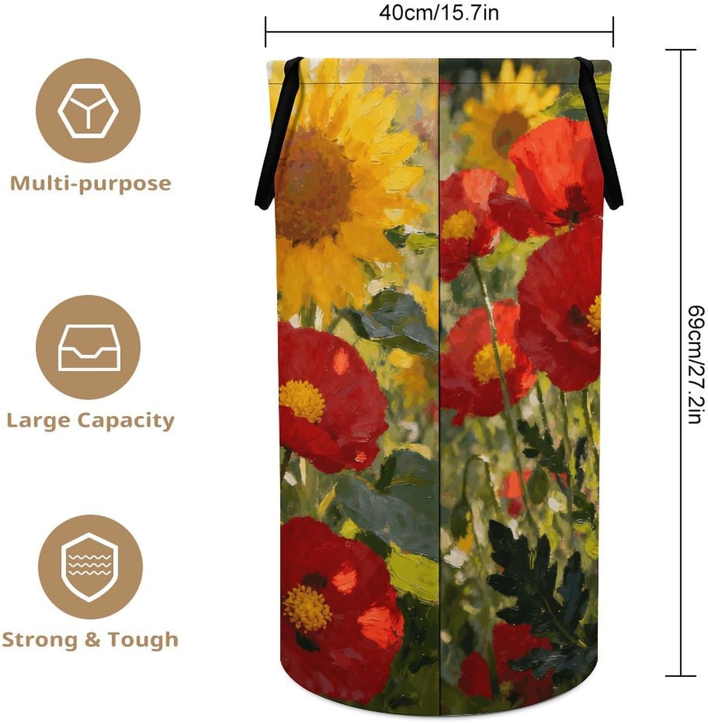 Dirty Clothes Basket Extra Large 110l Open Top Laundry Hamper With Portable Carry Handles, Foldable Waterproof Clothes Basket Spacious Laundry Bag For Bedroom Bathroom Laundry Room Dorm