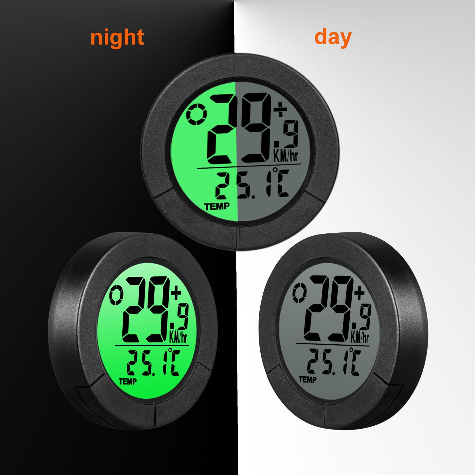 Contachilometri Bici Senza Fili，Circular 23 Function Computer da Bicicletta，Tachimetro Bici per Distanza con retroilluminazione a LED，Computer Bici misura della temperatura impermeabile