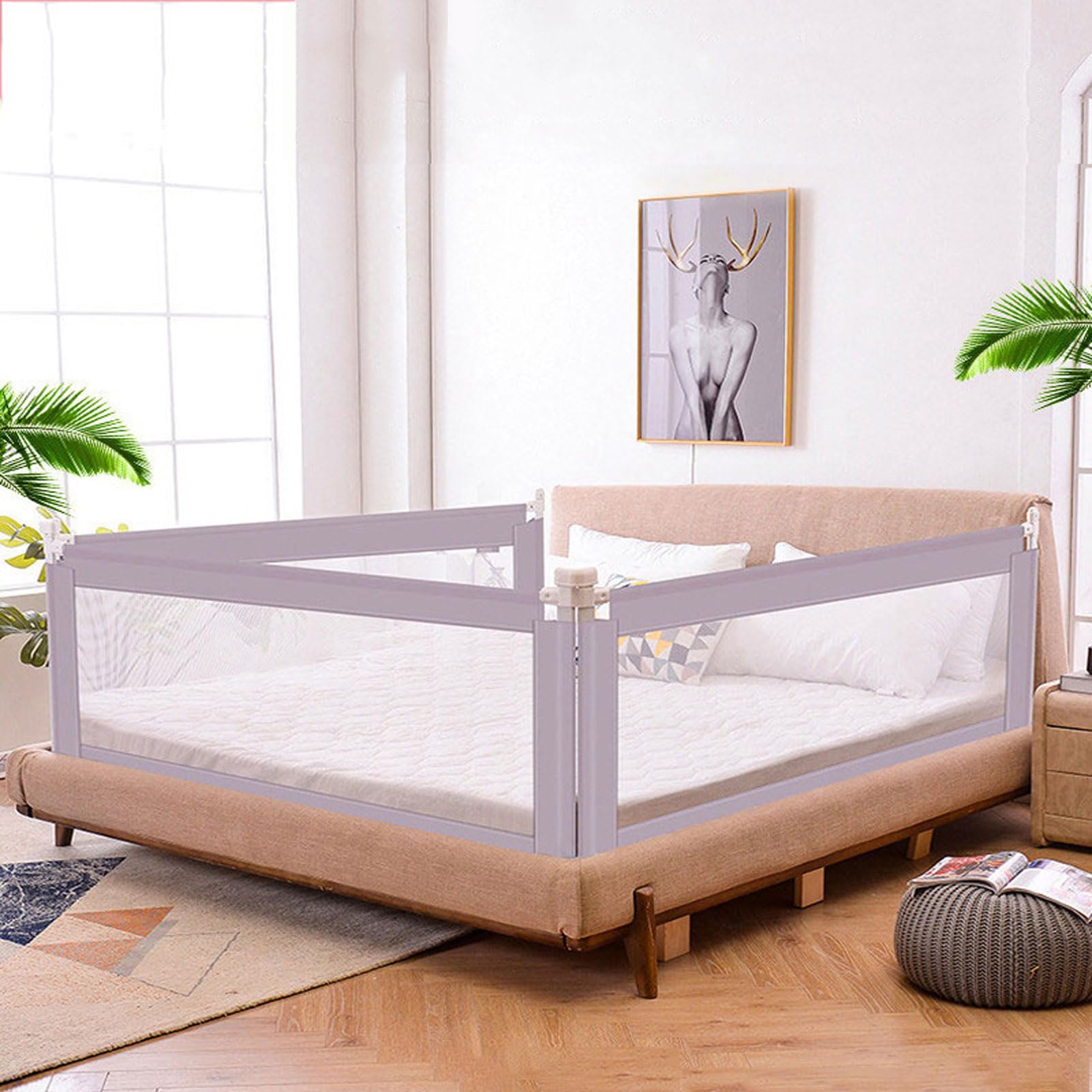 Barandillas de Cama para niños pequeños, barandilla de Cama Ajustable en Altura Mejorada, barandillas de Seguridad para Cama Infantil de 1 Lado, Especialmente diseñadas para Camas
