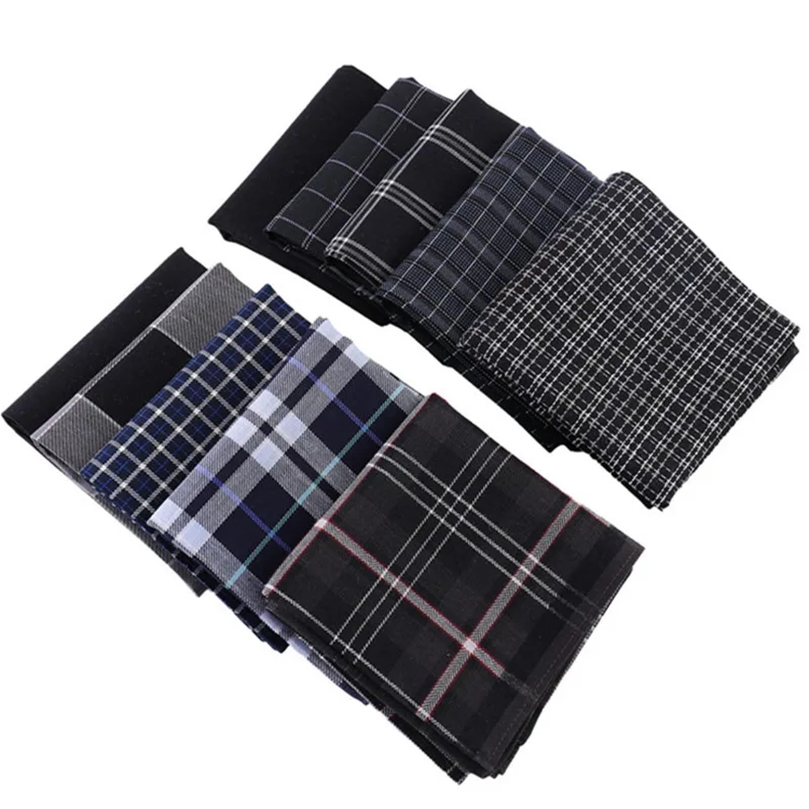 Taschentücher 6 Stück 43 x cm quadratische Baumwolle dunkle Farbe gestreift kariert Männer Taschentuch Hochzeit Party Business Taschentücher