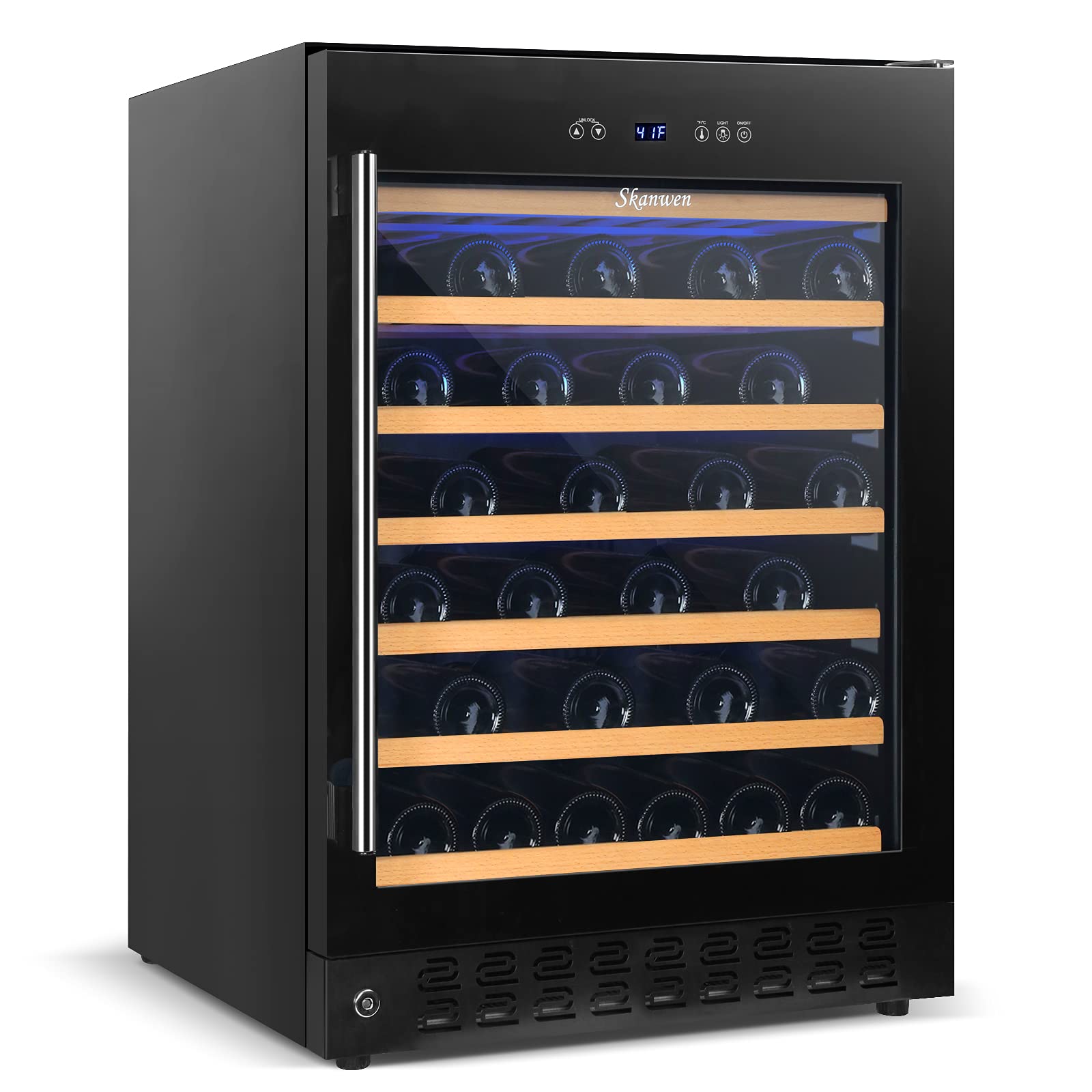 24 Inch Wine Cooler Beverage Refrigerator, SKANWEN 54 Bottle Storage
