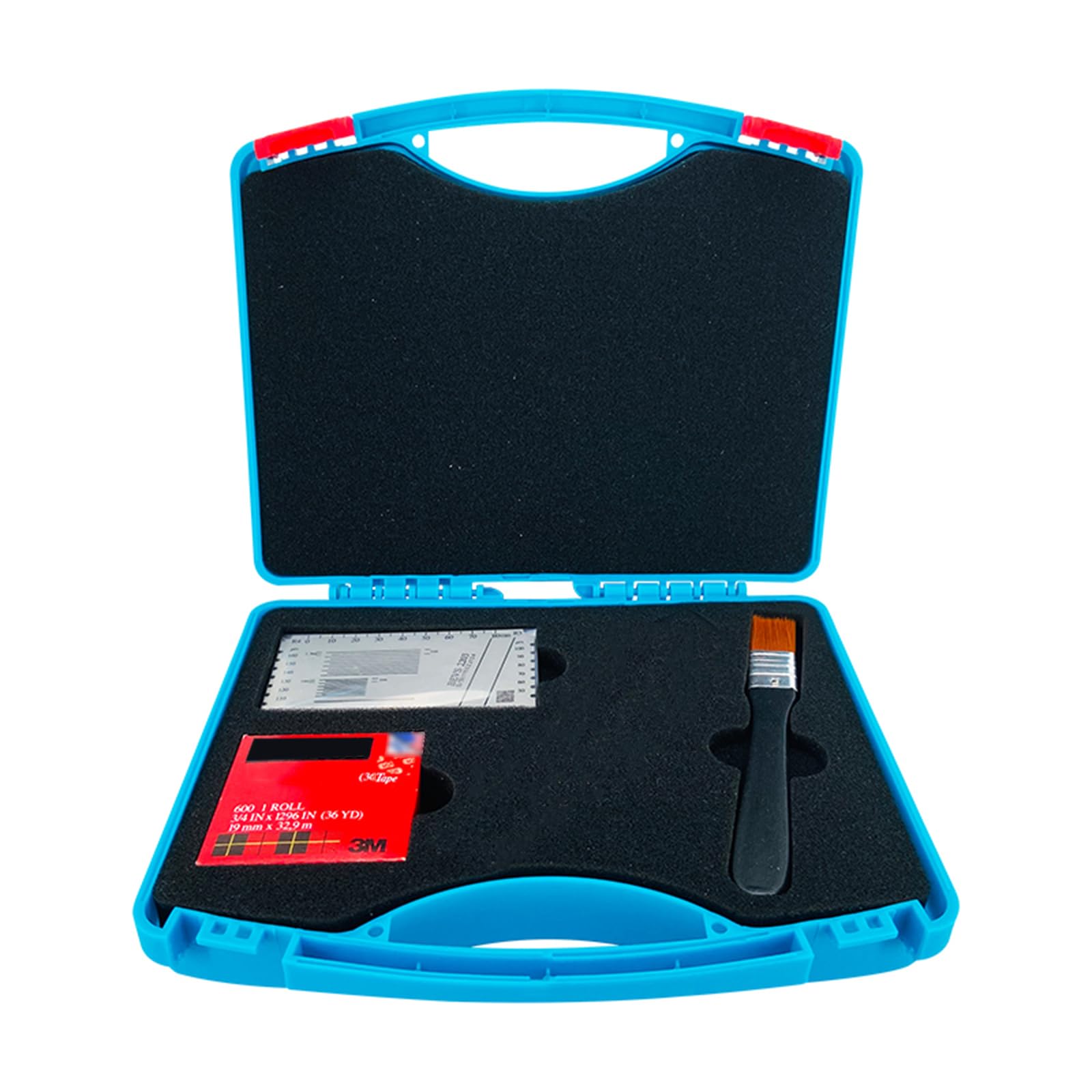 Medidor de adherencia de regla de corte cruzado, distancia de línea de corte de 1 mm/1,5 mm/2 mm/3 mm, incluye caja de almacenamiento, cepillo de nailon y cinta para pruebas de adherencia