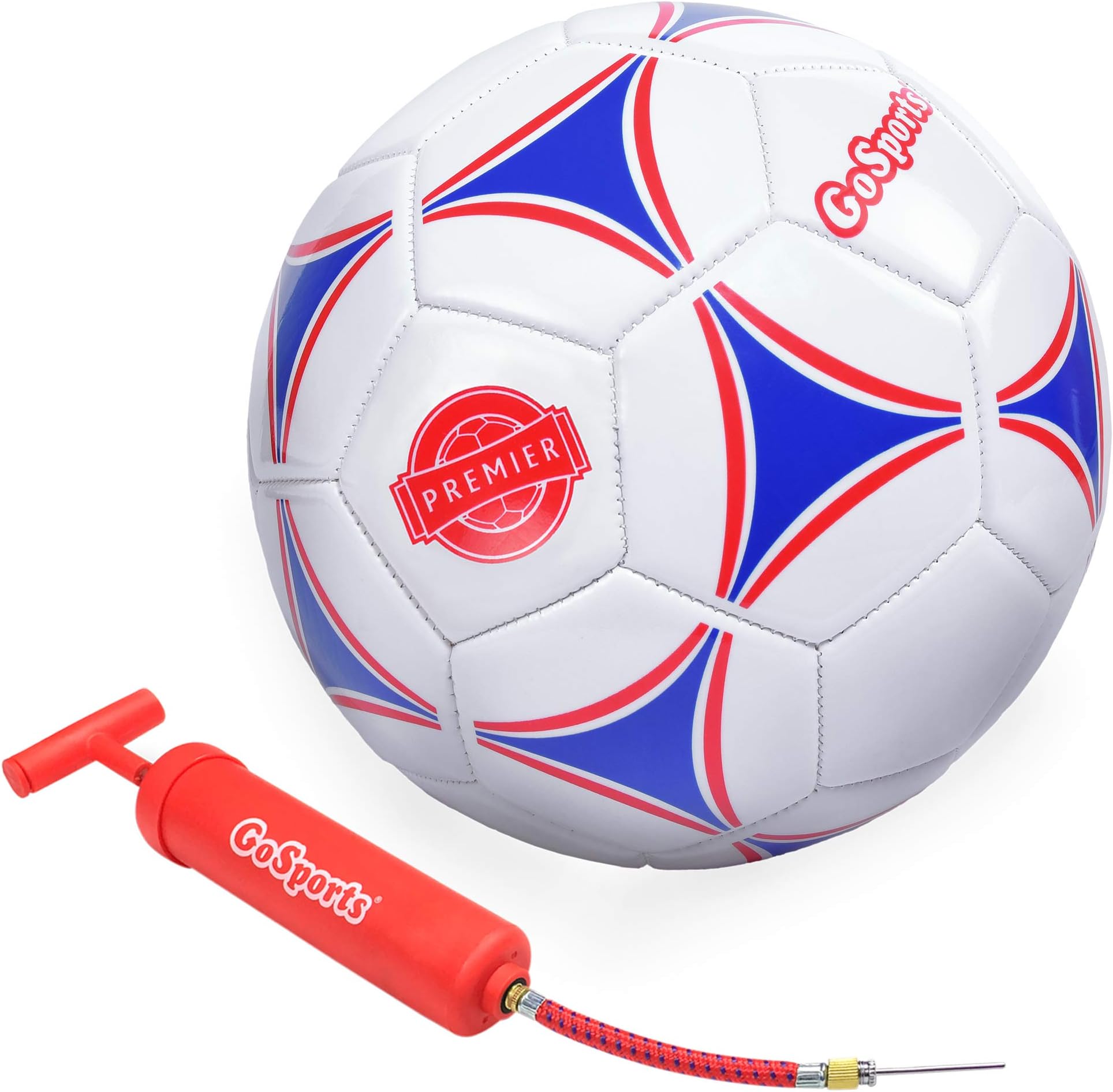 GoSports Premier Soccer Balls - Single or 6 Pack - Sizes 3, 4, 5, with Ball Pump