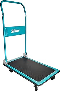 Sillar Carro de Transporte Plegable, Capacidad de Carga hasta 150 kg, asa elevada 20 cm, Revestimiento de PVC Que Aumenta el Agarre de la Carga.