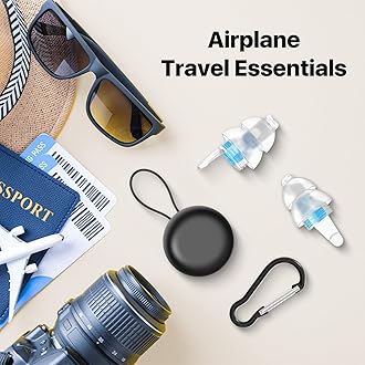 Softvox Ear Plugs for Airplane Pressure Relief & Prevent Ear Pain - Flying Travel Essentials - Comfortable Reusable Plane Earplugs for Adult/Kids 12+ with Small Ear-canals, 25dB Noise Reduction, BU