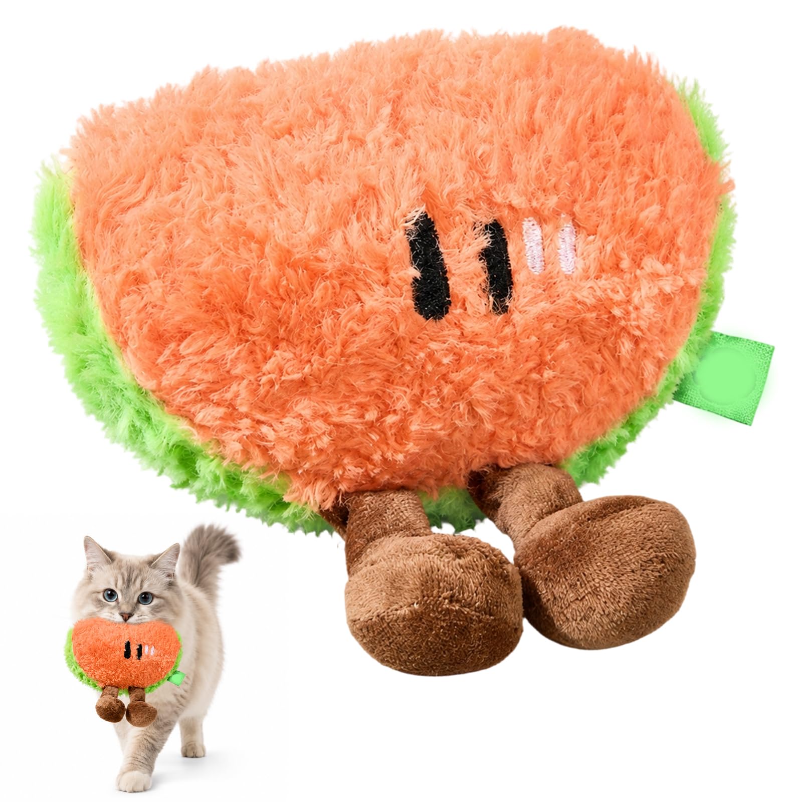 SurPse Catnip Toys for Cats, Catnip Toys, Cat Nip Toys Cats, Plush Watermelon Cat Toy, Mess-Free Soft Kitten Chew Toy for Indoor Interactive Daily Play
