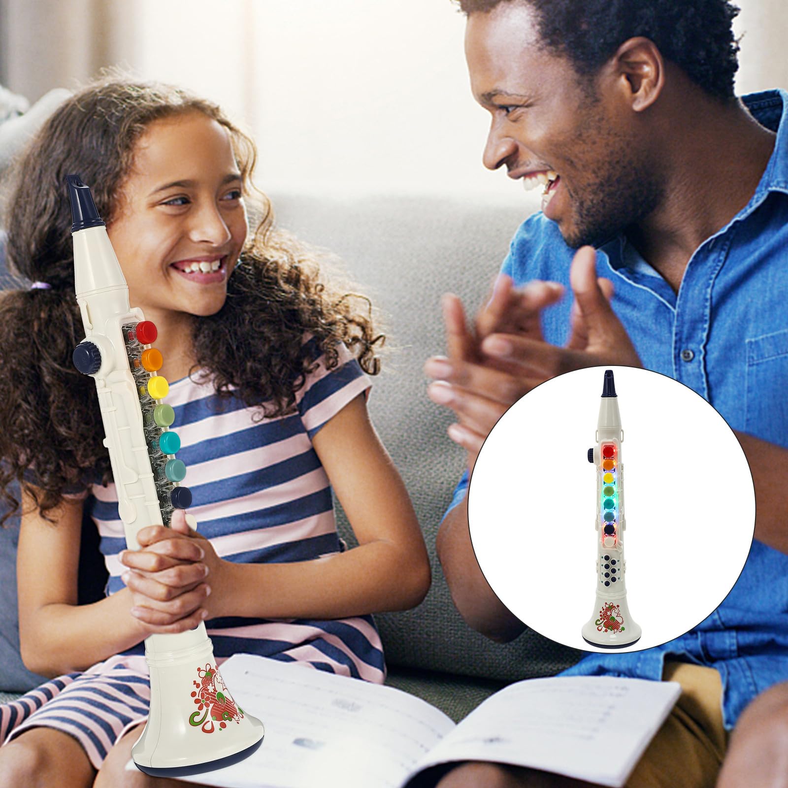 Giocattolo Clarinetto per in Plastica ABS Resistente Piccolo Strumento Musicale Educativo Suonatore a Soffio Leggero e Portatile per Apprendimento e Gioco Creativo