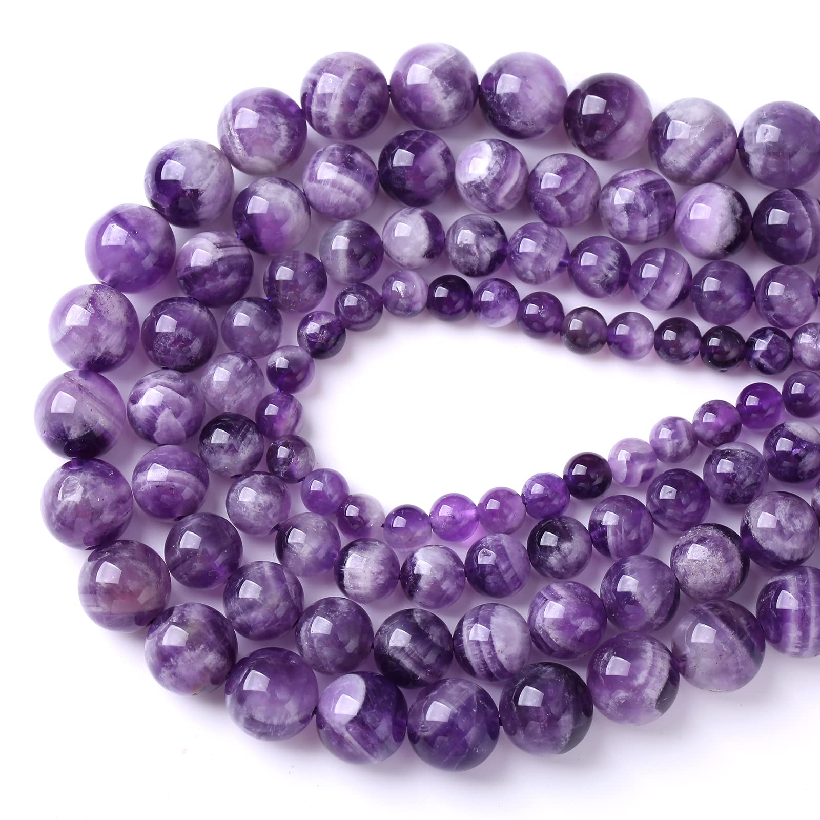 120 cuentas de cristal de cuarzo natural, 6 mm, amatista púrpura, para la fabricación de joyas y pulseras, calidad A+ (843 kJ).