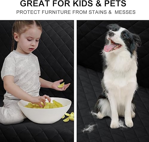 Miniatura 6 de Fundas reversibles para sofá biplaza, fundas de sofá lavables para sofá de 2 plazas, aptas para mascotas, protector de sofá biplaza para perros